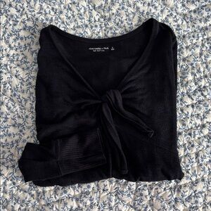 Abercrombie & Fitch Black Tie-Front Bodysuit